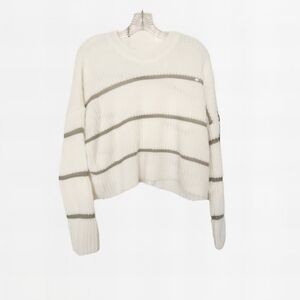 NWOT Sweater Moon & Madison Striped Cropped Oversized Pullover Sweater
